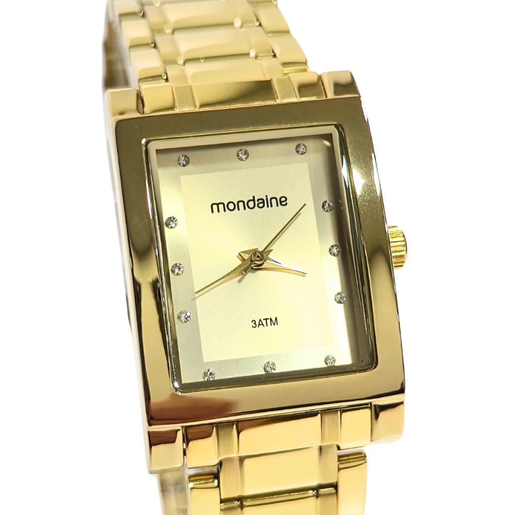Relógio Mondaine Feminino Analógico Cristais Quadrado 32103LPMVDE1