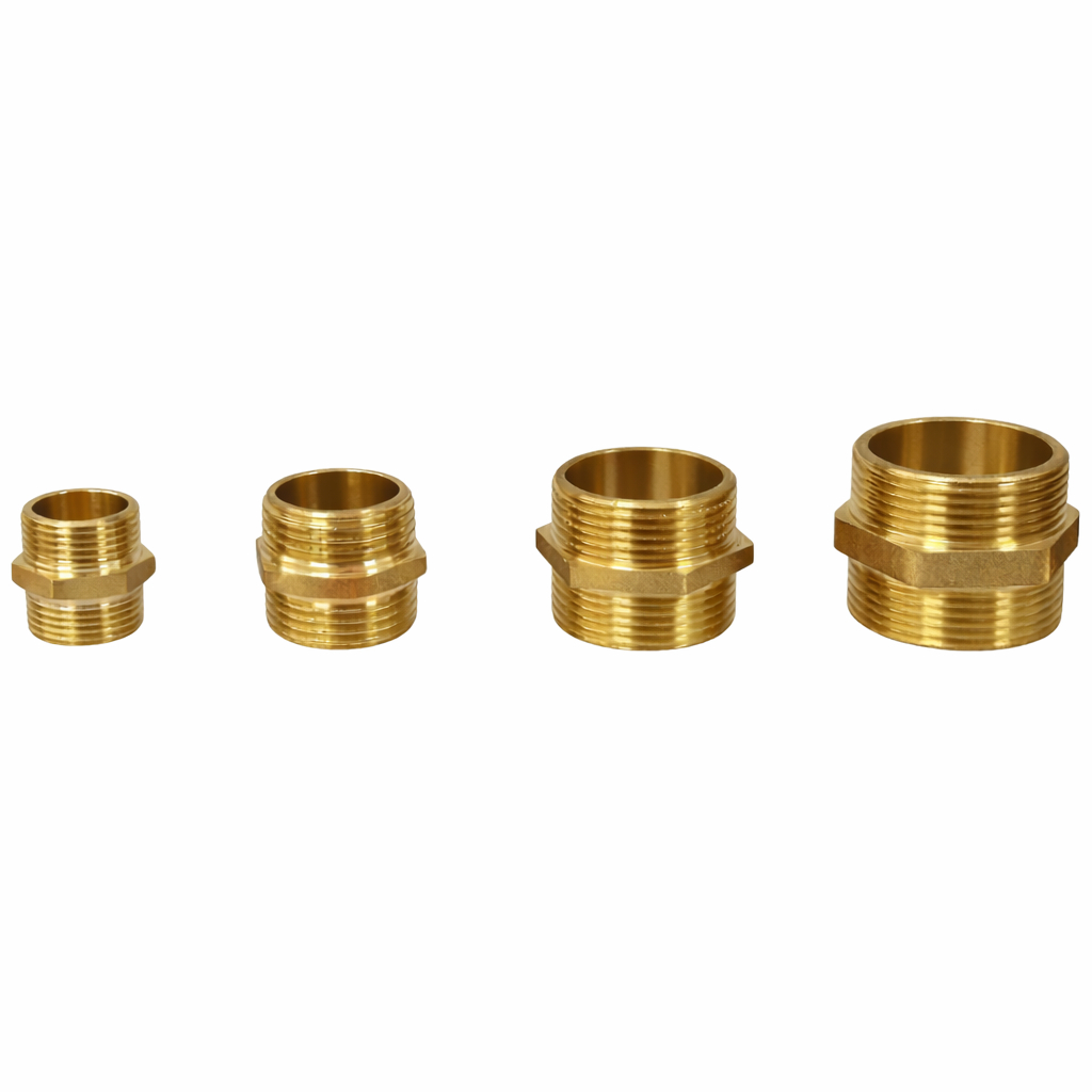 Niple metal latão rosca nipel 3/4 X 1" X 1 1.4 X 1.1/2