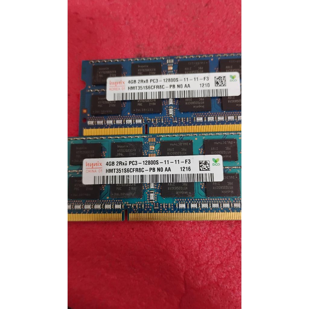 Memória samsung 2 peças de 4gb 2Rx8 PC3-12800S DUAL CHANNEL-1.35v