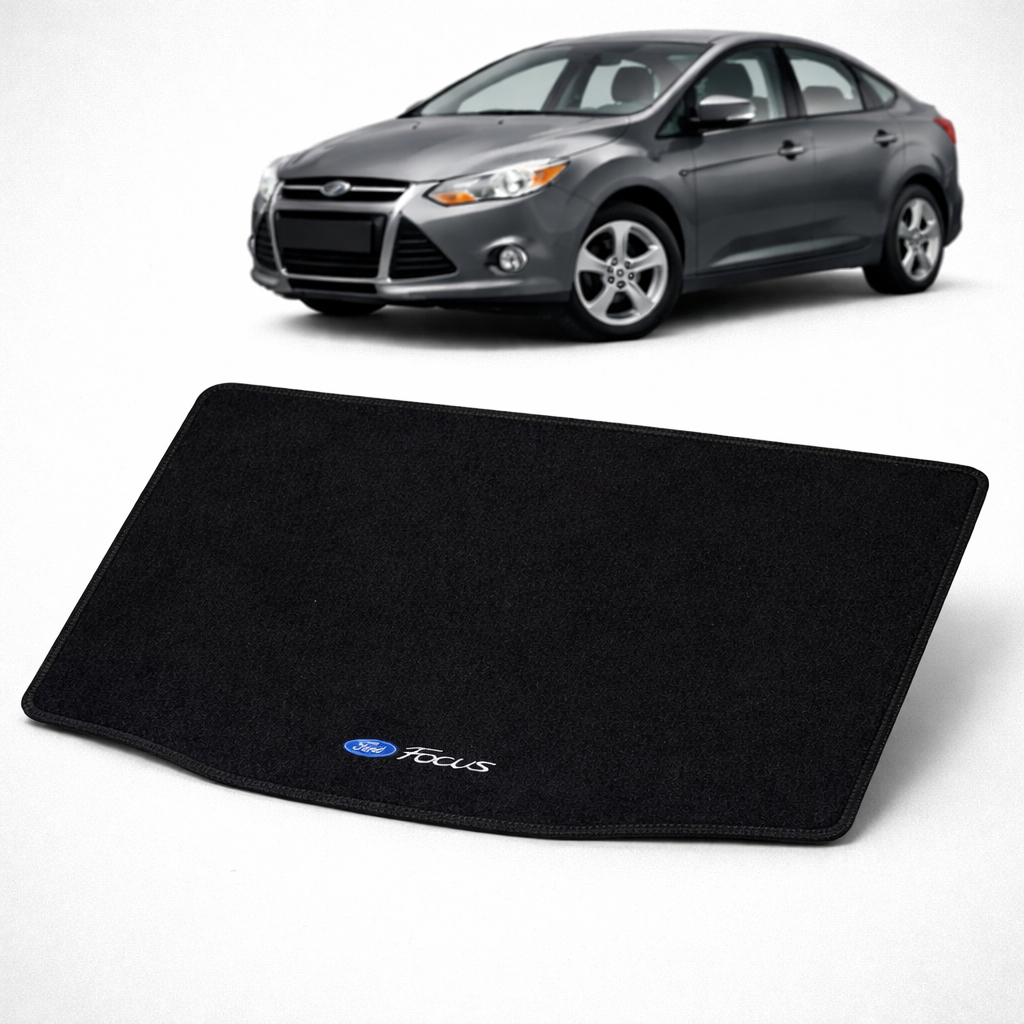 Tapete Porta Mala Flexível Focus Sedan 2013 2014 2015   Preto PVC