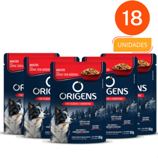 CAIXA 18 UNIDADES - SACHE ORIGENS CARNE COM ABOBORA  - ADULTOS em Oferta na Shopee