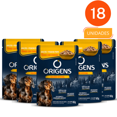 CAIXA 18 UNIDADES - SACHE ORIGENS FRANGO COM CENOURA  - ADULTOS em Oferta na Shopee
