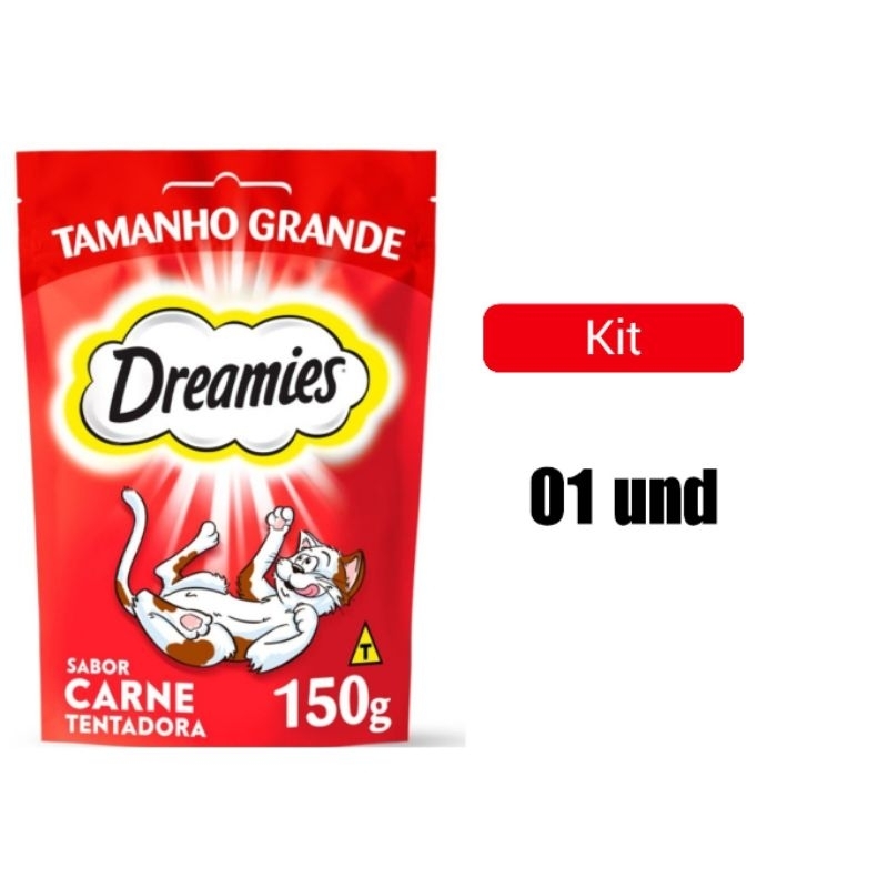 DREAMIES 150g Petisco para gato sabor Carne 01und em Oferta na Shopee