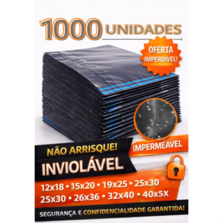 Kit 1000 Unidade Envelope Saco de Envio Embalagem Segurança 12x18 15x20 19x25 20x30 26x36 32x40 em Oferta na Shopee
