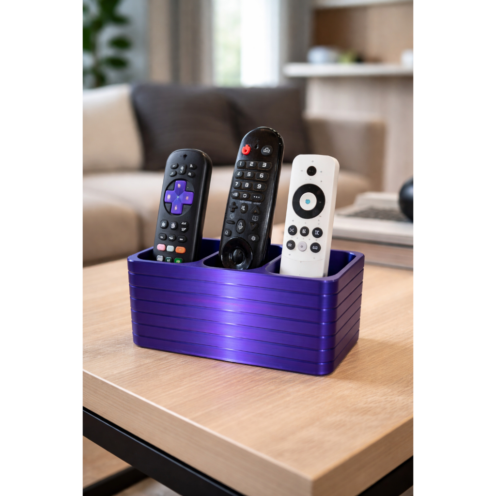 Porta Controle Remoto Organizador 1,2 3 Divisórias | Suporte para Controles TV, Ar e Streaming | Decoração Moderna