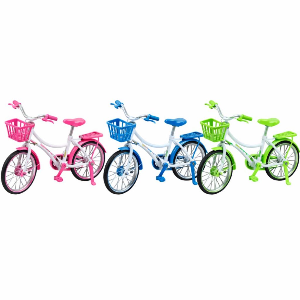 Bicicleta Miniatura Cestinha Bike Colecionável Brinquedo Criança Metal Guidão Funcional