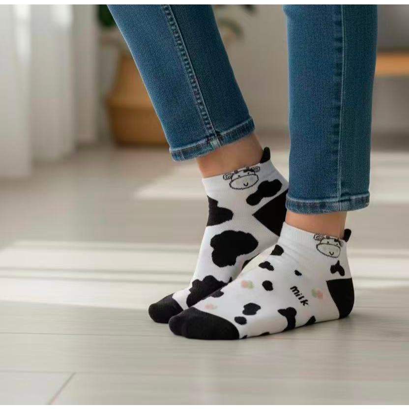 Kit Meias Femininas Vaca Cano Curto Estilo Sortidas niu