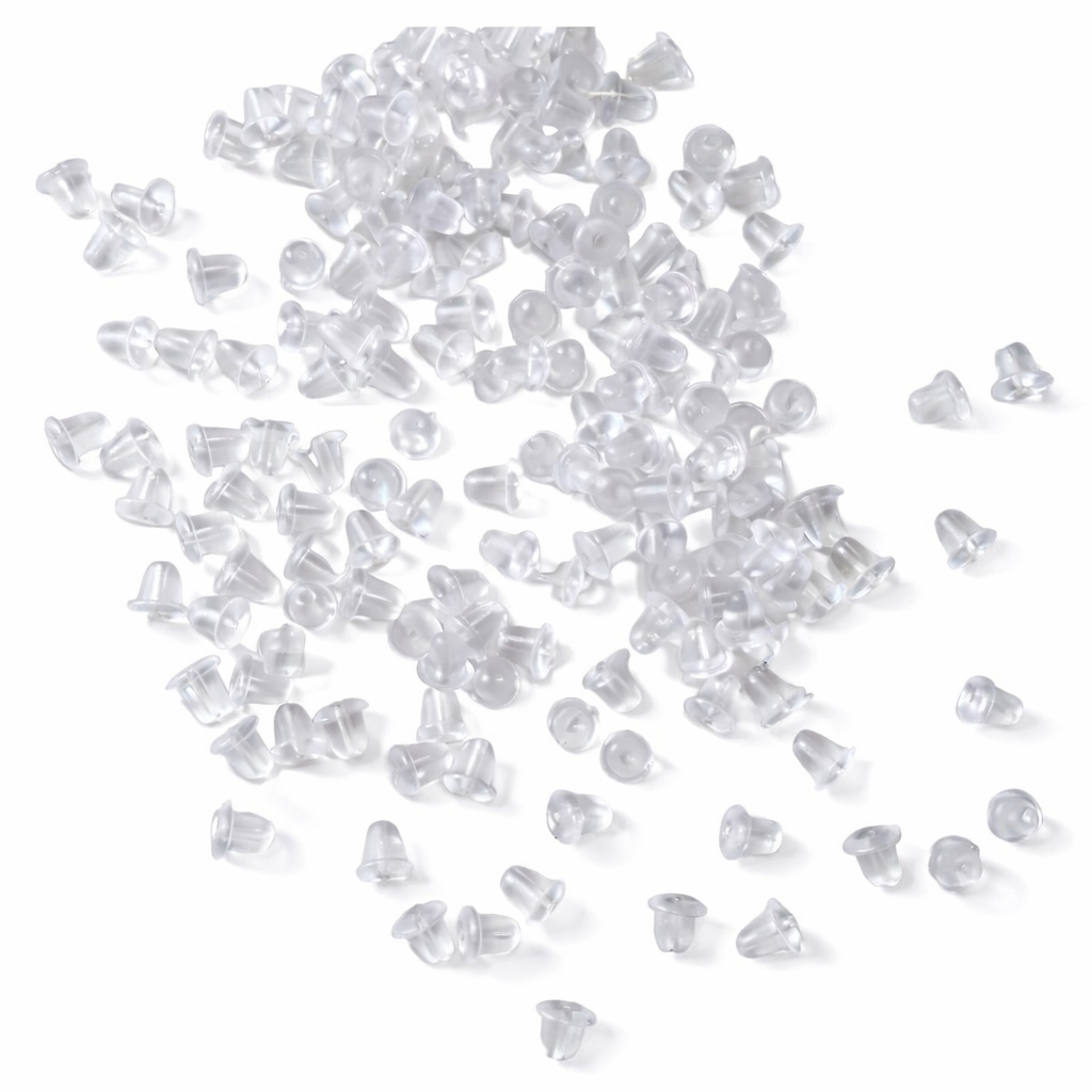 100 Peças Tarraxa de Silicone Tarraxinha para Brincos em Oferta na Shopee