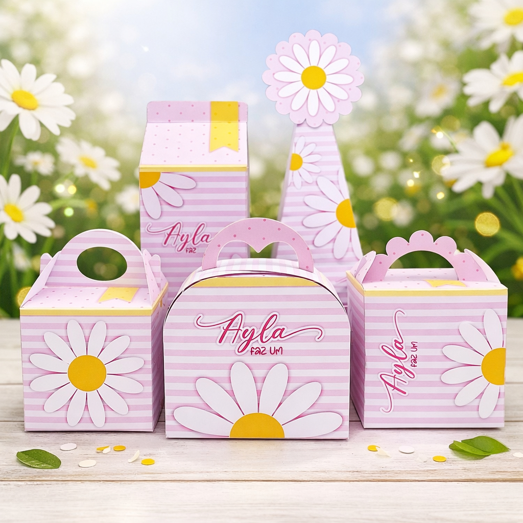 Personalizados Margarida | Caixinhas Personalizadas | Lembrancinhas | Pronto para Montar