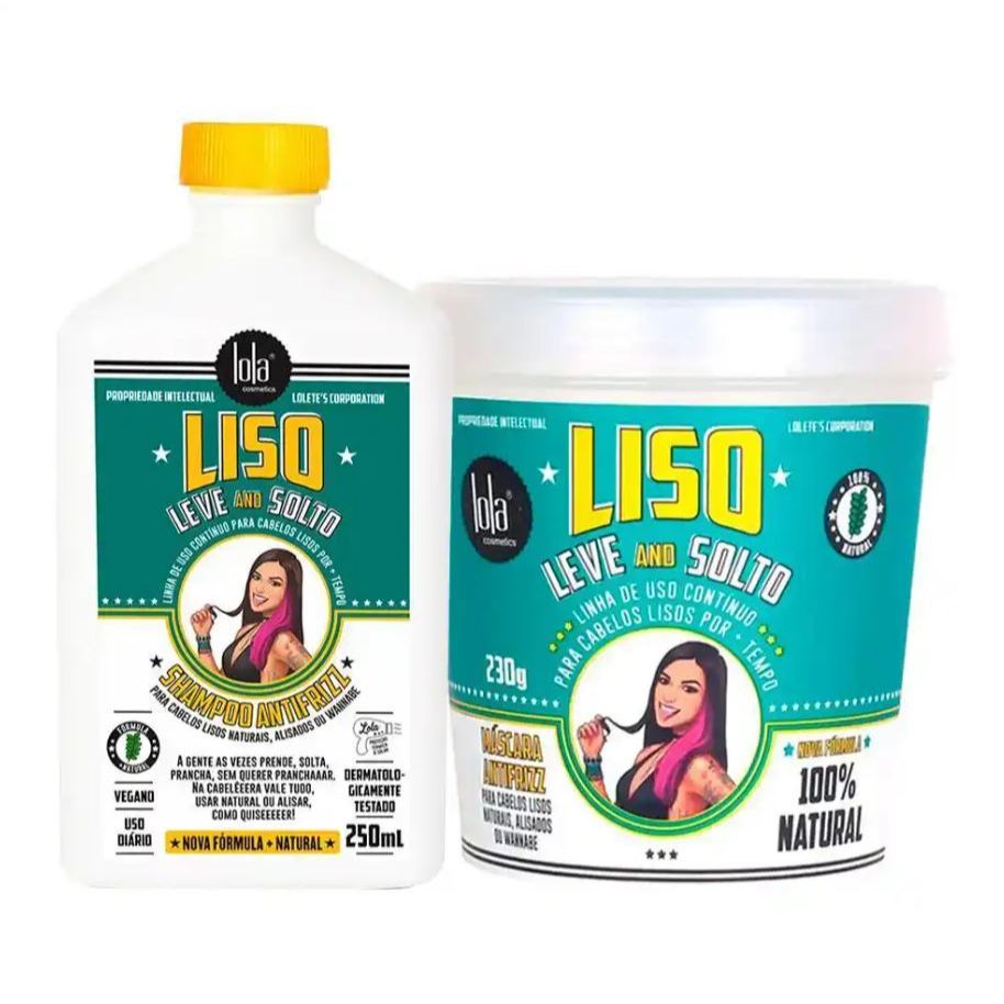Kit Lola Cosmetics Liso, Leve and Solto Duo - Shampoo 250ml + Máscara 230g (2 Produtos)