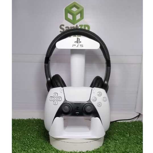 PS5 JOYSTICK SUPORTE 2 EM 1 PARA CONTROLE E HEADSET — ORGANIZAÇÃO, PLAYSTATION - Impresso em 3D