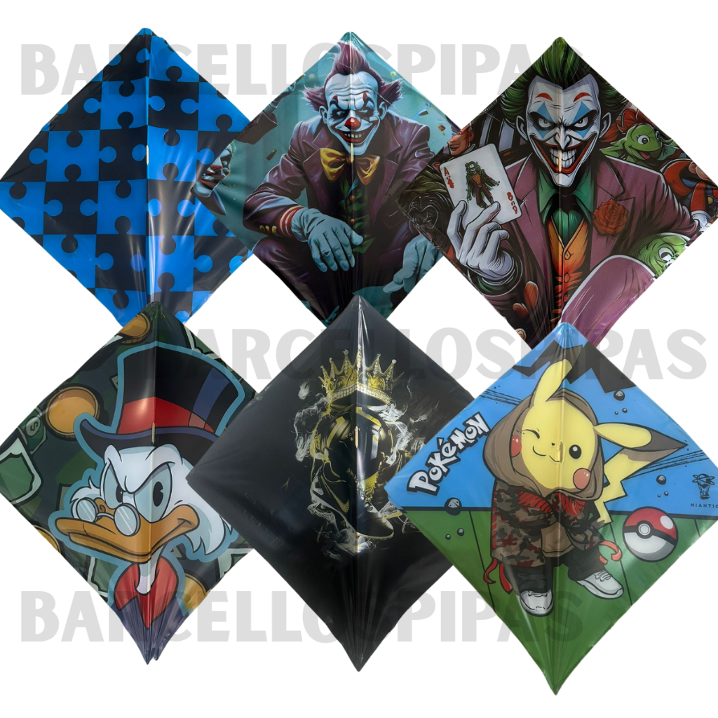 Raia Peixinho Pipa Papagaio Flechinha Plástico 33x33 Pacote Com Ate 20 Unidades Sortidos