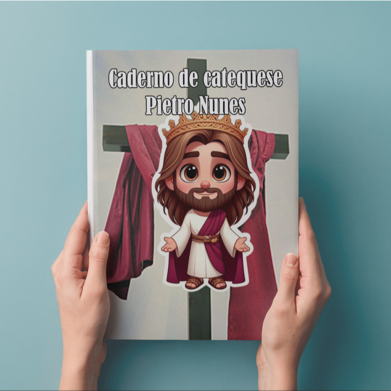 Caderno de Catequese Personalizado com Nome | Infantil Religioso | Primeira Eucaristia | Catequese