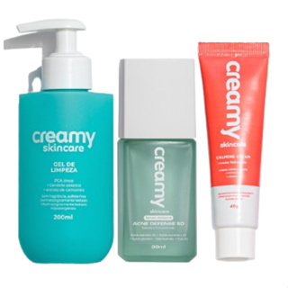 Kit Antiacne Básico - Gel de Limpeza + Acne Defense 5D + Gel-creme Hidratante Calmante - Calming Cream em Oferta na Shopee