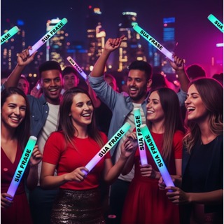 Kit Bastões De Led Personalizado com Sua Frase para Festas, Baladas, Eventos, Debutantes e Noivas em Oferta na Shopee