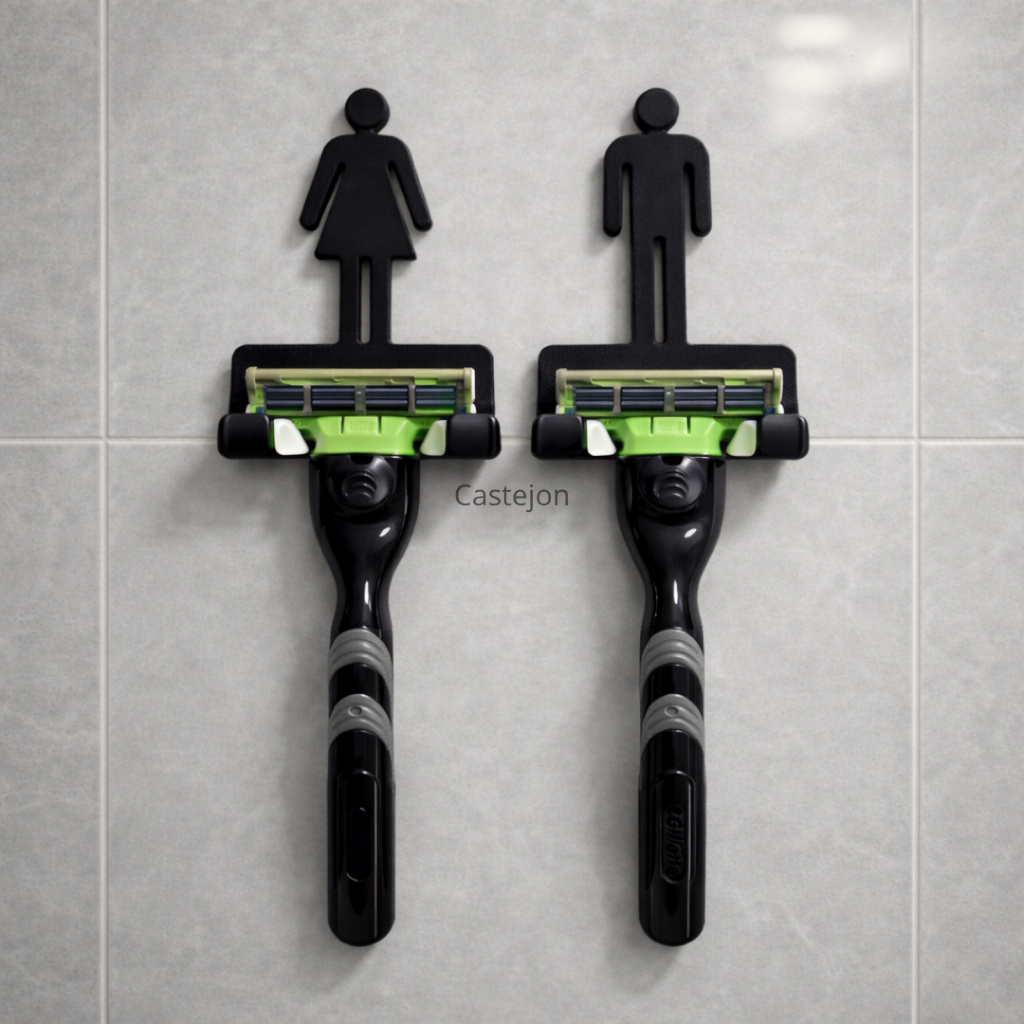 Suporte de Parede Para Lamina de Barbear Dele e Dela Kit Feminino e Masculino