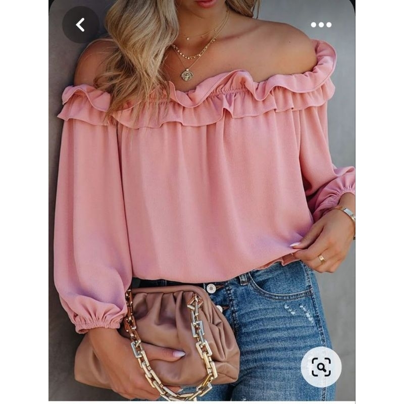 Blusa feminina manga longa babadinhos