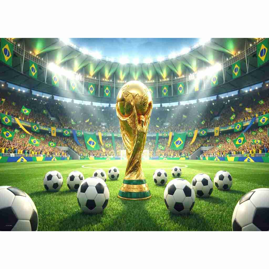 Fundo Fotográfico em Tecido COPA DO MUNDO BRASIL 2026 - 2,20x1,60 - LANÇAMENTO Painel Copa do Mundo