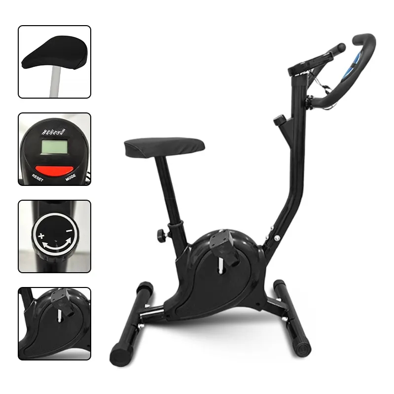 Bicicleta Ergométrica Vertical Preta e Branca Residencial Preto em Oferta na Shopee