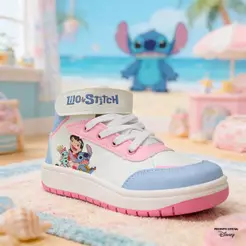 Tênis Cano Alto Stitch Infantil 28ao35 Menina Disney Original 11.157J