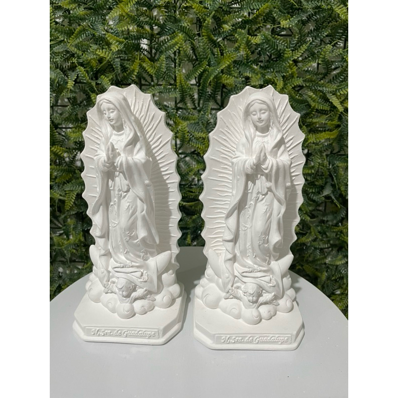 Kit Com 2 Imagem De Nossa Senhora De Guadalupe 20cm - Em Gesso Cru - Acabamento Impecável. em Oferta na Shopee