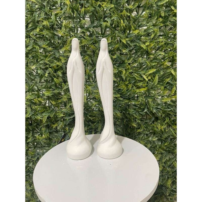 Kit Com 2 Imagem De Nossa Senhora Do Silêncio 30cm - Em Gesso Cru - Acabamento Impecável.
