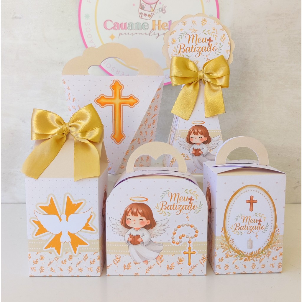 KIT FESTA PRONTA ENTREGA BATIZADO MENINA LEMBRANCINHAS CAIXINHAS PERSONALIZADAS