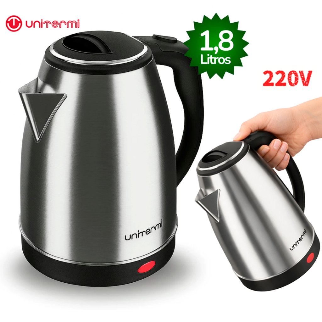 Chaleira Elétrica Unitermi 220v Inox 1,8L Térmica Atacama Ferve Água Rápido Desligamento Automático em Oferta na Shopee