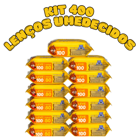 Kit 400 Toalhas Umedecidas Chameguinho Baby Lenço Umedecido Infantil Higiene Bebê Menina Menino