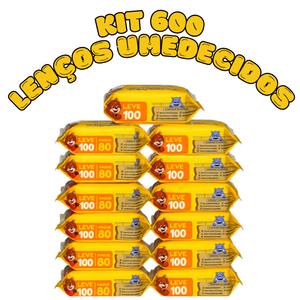 Kit 600 Lenço Umedecido Chameguinho Baby Toalhas Umedecidas Infantil Higiene Bebê Sem Alcool — imagem 1