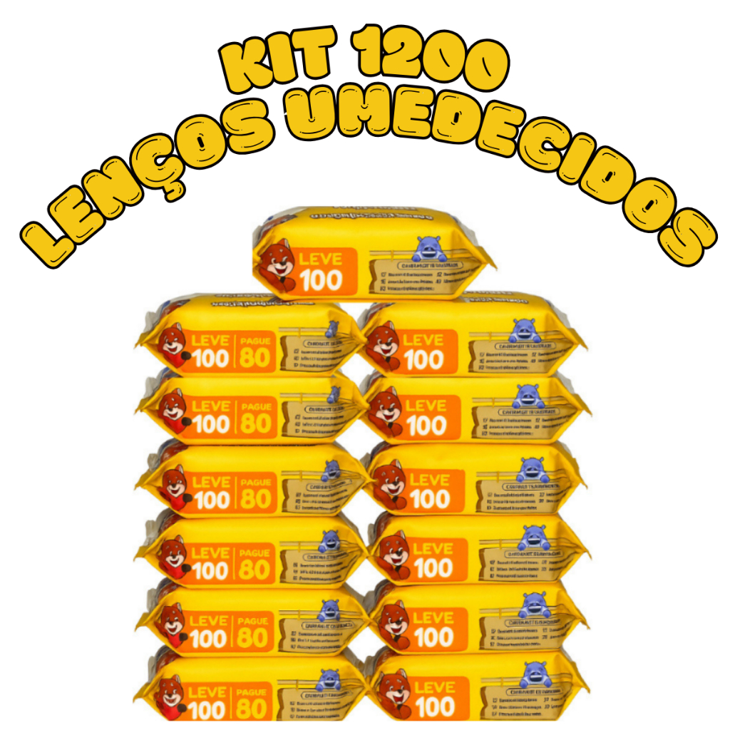 Kit 1200 Lenço Umedecido Baby Chameguinho Higiene Infantil Pele Sensível Sem Álcool Menina Menino RN em Oferta na Shopee