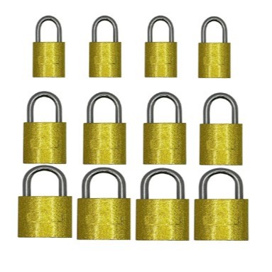 Cadeado Force Cartela Com  30-40-50mm E 3 Chaves Cor Dourado