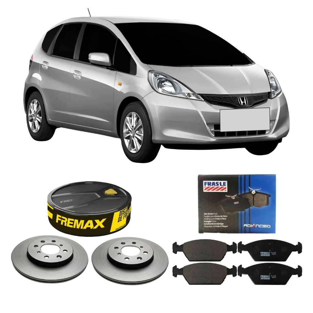 Kit Disco De Freio + Pastilha Dianteira Fit Ex Exl Lx Lxl 2009 A 2014 Fremax Frasle