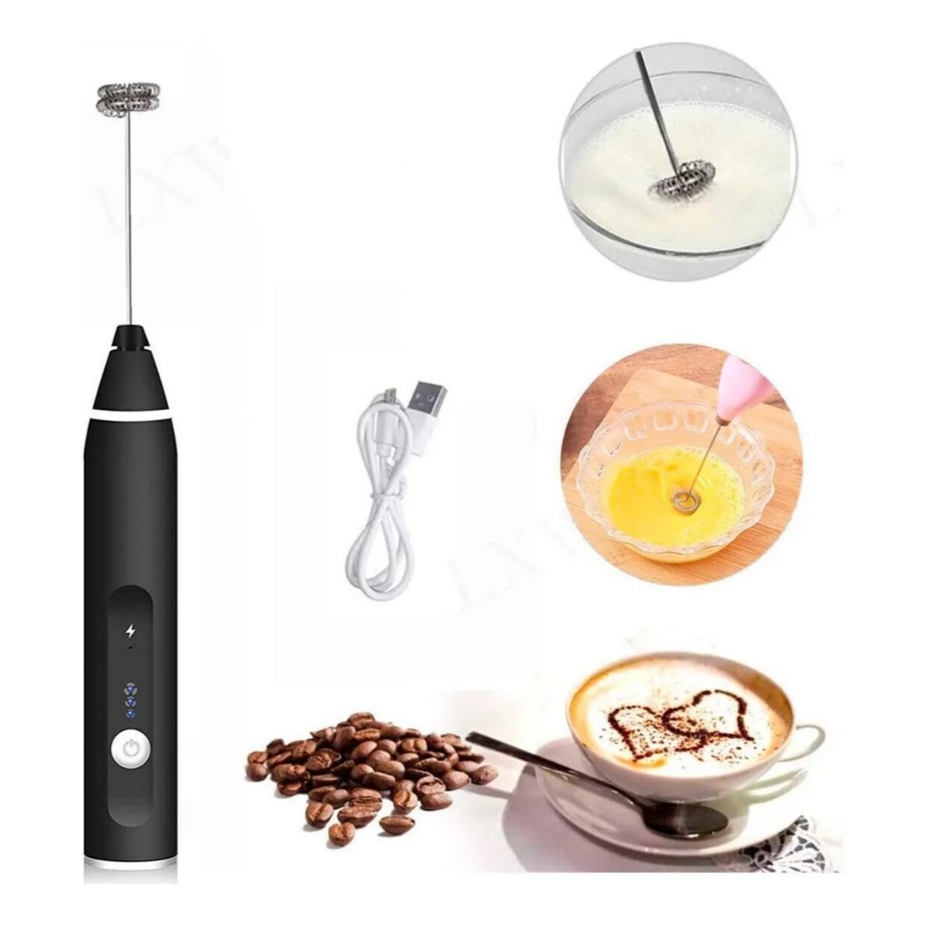 Mini Mixer 2 em 1 Manual Misturador De Bebidas 2 em 1 Inox Potente Recarregável Mixer Misturador de bebidas Recarregável