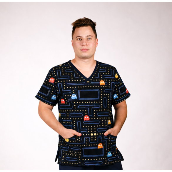 Blusa Scrub Masculino Estampado | Pijama Cirúrgico para Enfermagem, Medicina, Odonto, Veterinária, etc