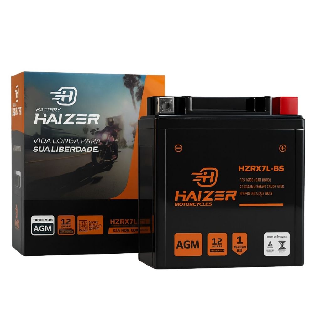 Bateria Moto Haizer Suzuki Dr 125-160-200-250-350 7Ah 12V Hzr7l-Bs