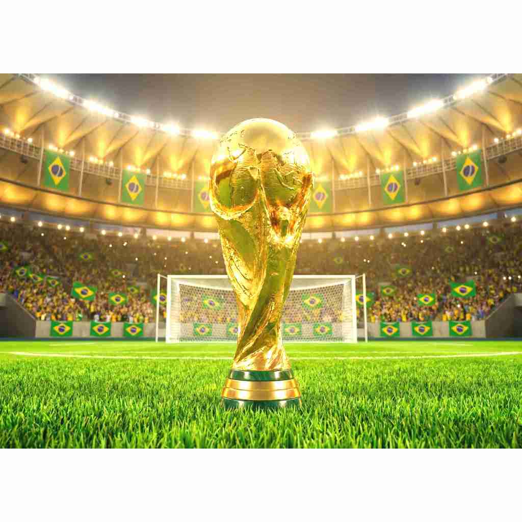 Fundo Fotográfico Copa do Mundo 2026 Painel Sublimado Copa do Mundo Brasil 2,20x1,58 Malha Premium