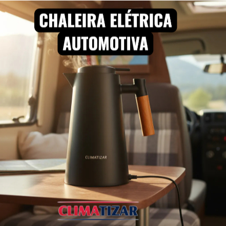 Chaleira Elétrica Automotiva Caminhão Van Motorhome 12/24v Preto Bivolt 12v/24v CLIMATIZAR