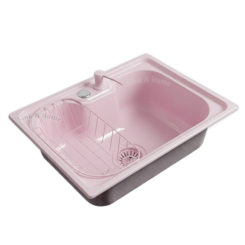 Cuba de Cozinha Rosa 50 ou 60 CM Aco Inox Sobrepor Embutir Cuba Gourmet P/ Bancada Rosa 60x42 CM