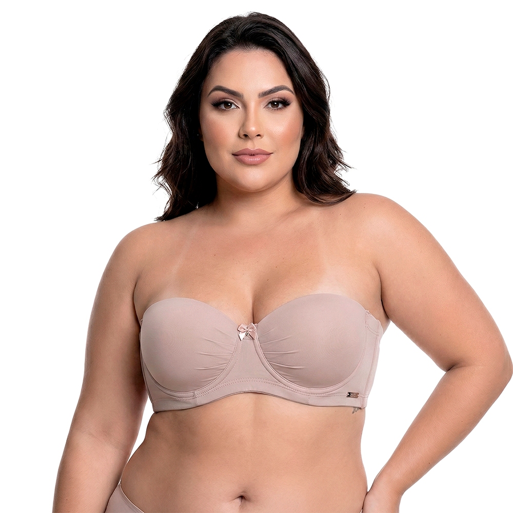 Sutiã Tomara que Caia Plus Size Reforçado com Bojo e Aro Sustentação Extra e Alças Removíveis