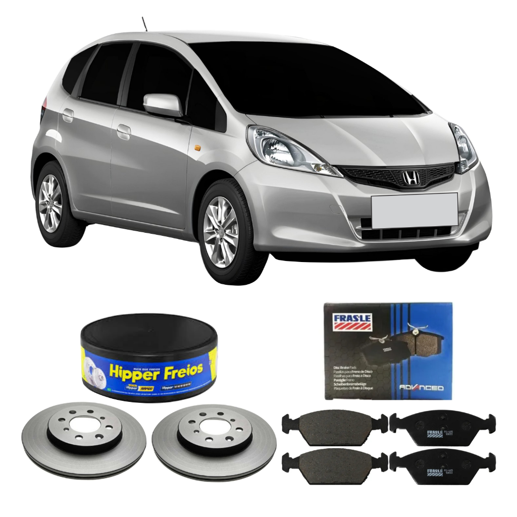 Kit Disco De Freio + Pastilha Dianteira Fit Ex Exl Lx Lxl 2009 A 2014 Hipper Freios Frasle