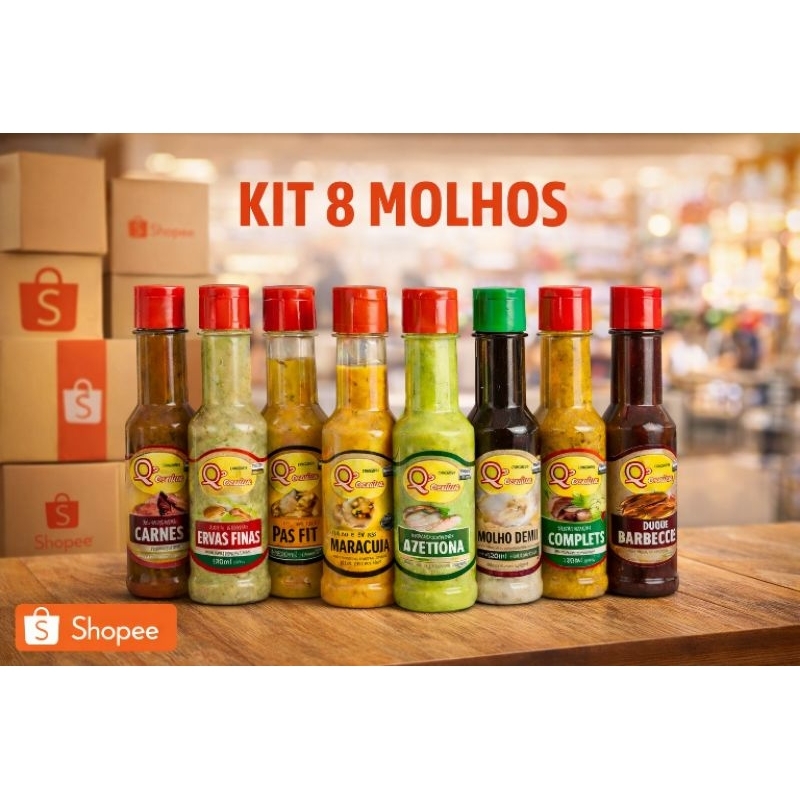 Kit  8 Molhos Cremosos 180ml para Churrasco Carnes e Saladas Mais Vendido em Oferta na Shopee