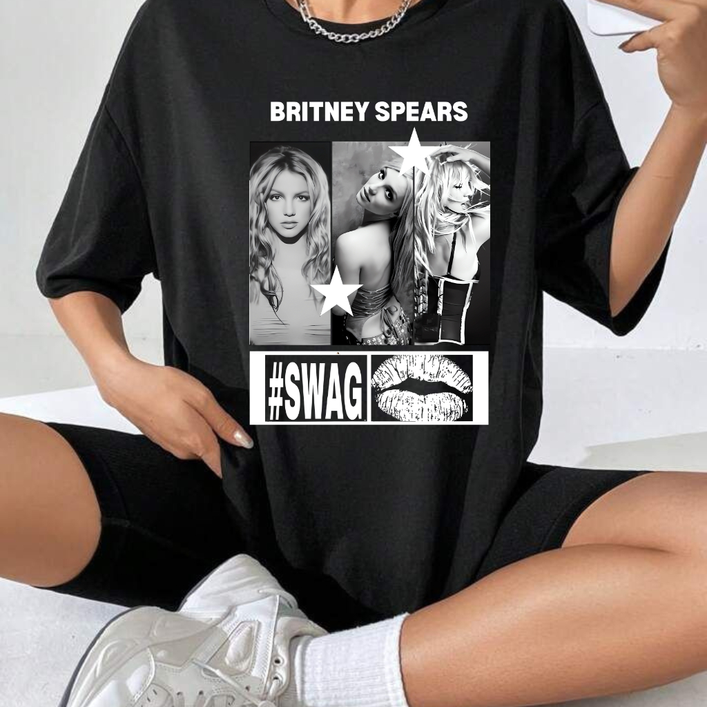 Camiseta Britney Spears Estilosa Pop Icon Anos 2000 T shirt Feminina Algodão
