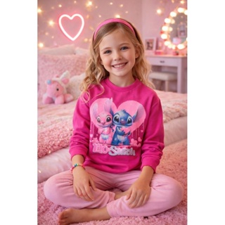 Camiseta Infantil Stitch Menina Manga Longa Meia Estação 100% Algodão em Oferta na Shopee