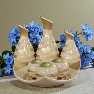 Centro De Mesa Decorativo Ceramica 3 Bolas Trio De Jarrinhas em Oferta na Shopee