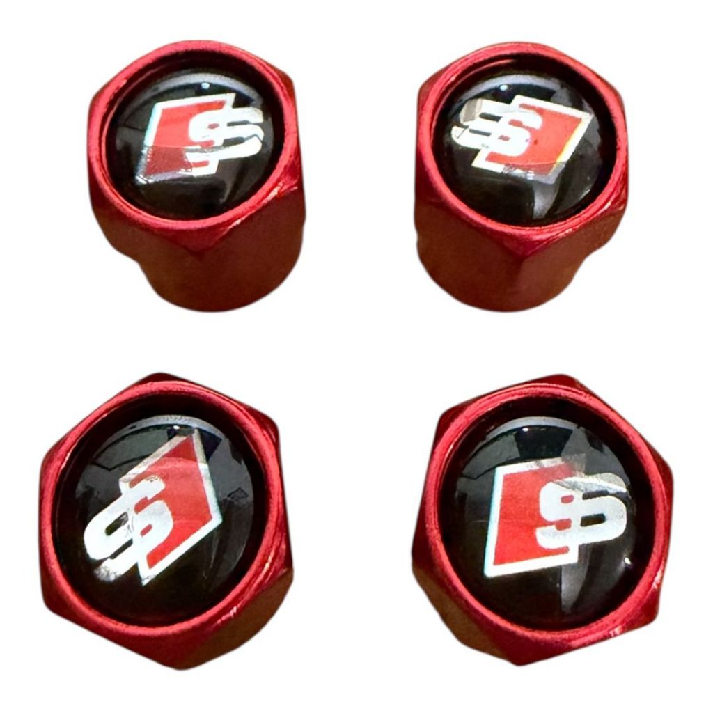Bico Pneu Vermelho Audi SLINE Pino Roda Válvula Audi Sline - Envio Rapido