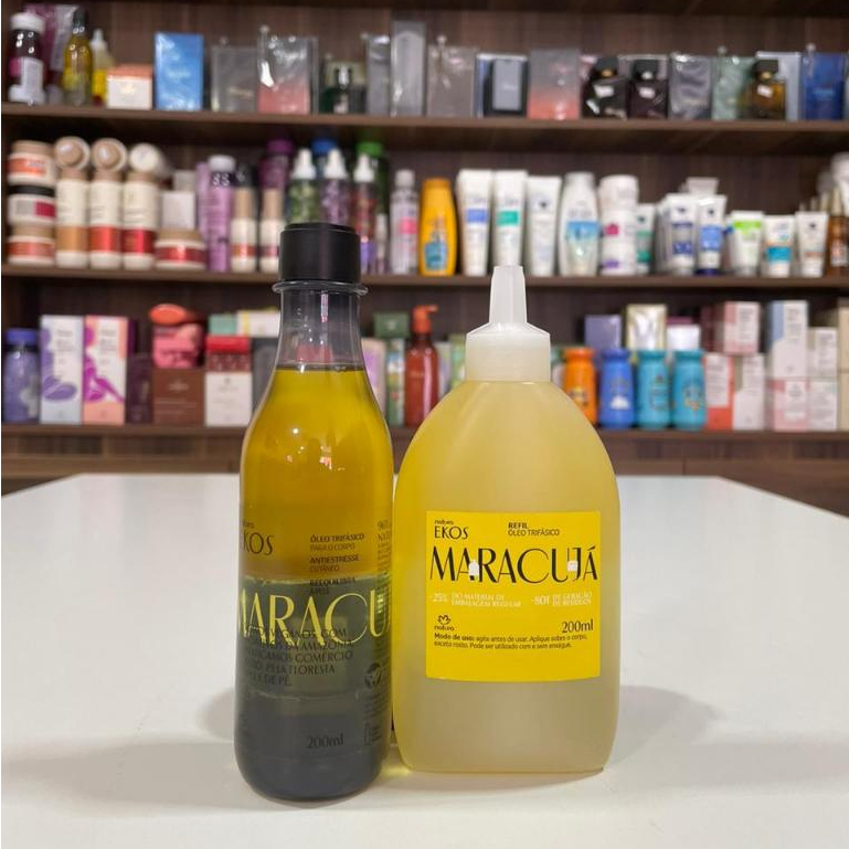 Kit Óleo Trifásico Desodorante Corporal Ekos Maracujá com Refil - 200 ml cada