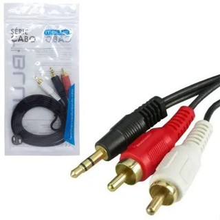 Cabo Audio Auxiliar P2 Estéreo X 2rca 3 Metros em Oferta na Shopee