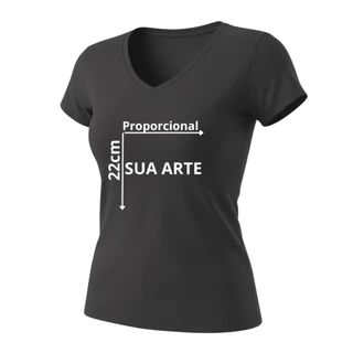 Blusa gola V manga curta 22cm – Crie sua Estampa Exclusiva! Uniformes / looks / presentes criativos