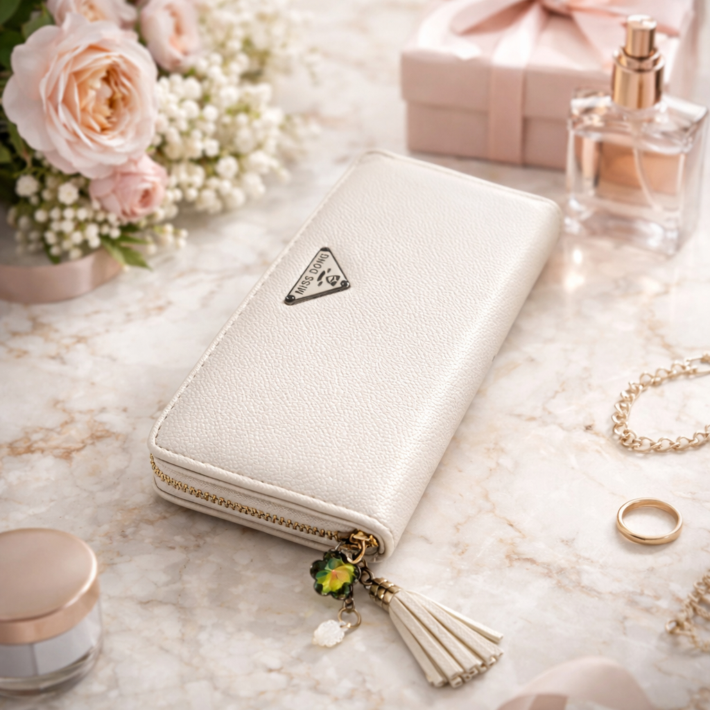 Carteira Grande Feminina Com Ziper Para Presentes